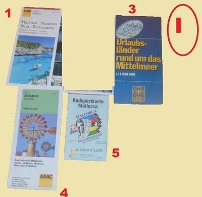 Karte Reisekarte Stadtkarte Spanien Mittelmeer Mallorca Menorca Balearen Radspor