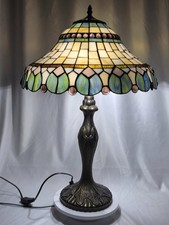 Lampada da tavolo artigianale stile Tiffany 16 pollici vetro colorato soggiorno camera da letto