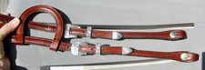 SCHUTZ BROS one Ear Silver Buckle-Concho Trim Headstall-Quality Chestnut Leather