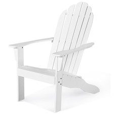 COSTWAY Adirondack Chair Acacia Wood Adirondack Lounger Chair w/ Slatted Seating