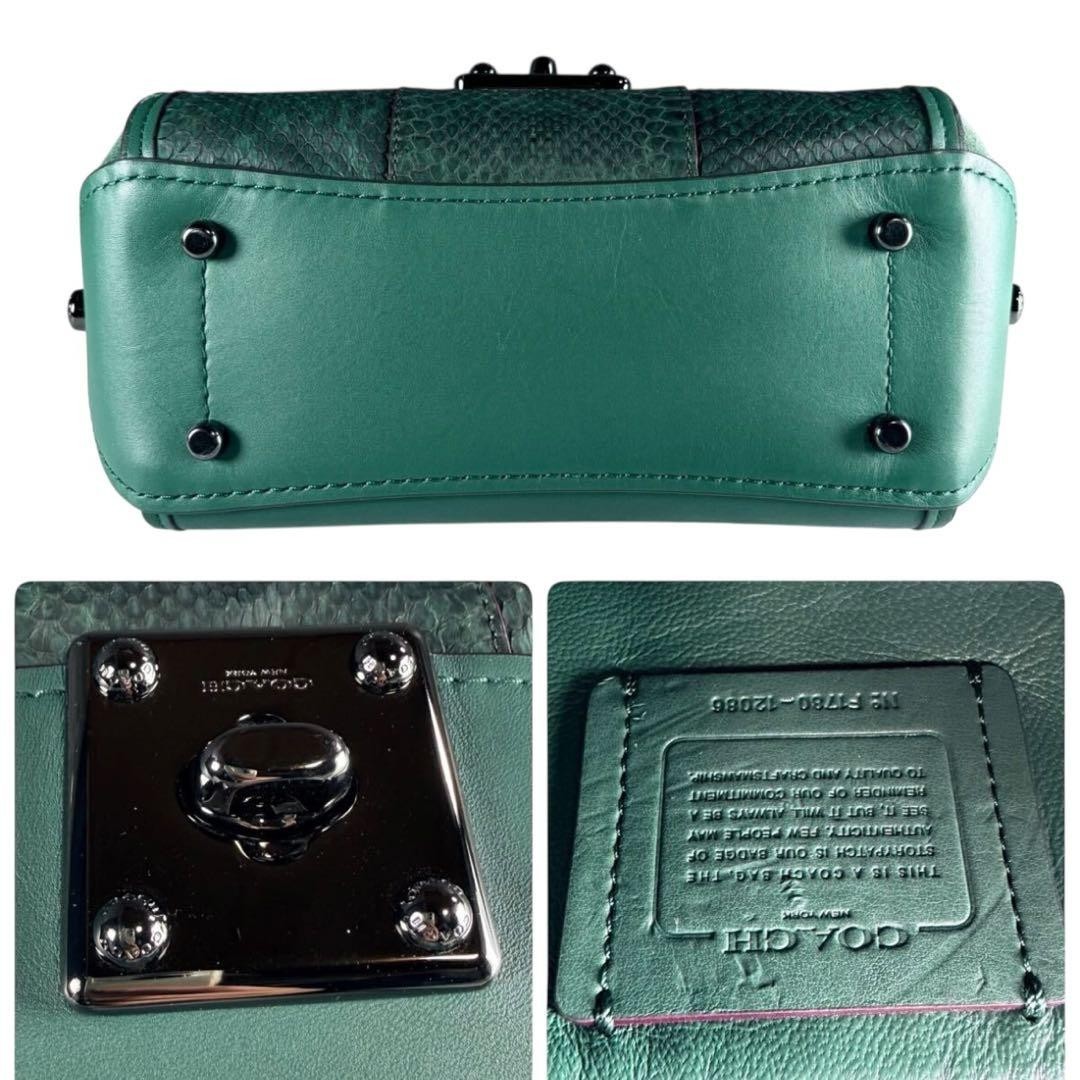 COACH 2-Way Handbag Shoulder Bag  Python Leather … - image 9