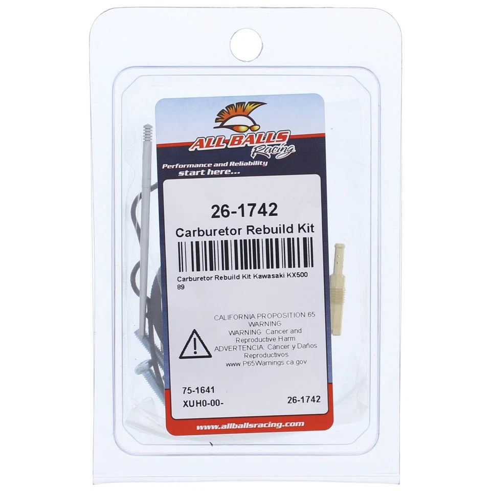 New All Balls Carburetor Rebuild Kit 26-1742 for Kawasaki KX 500 89 Foto 4 de 4