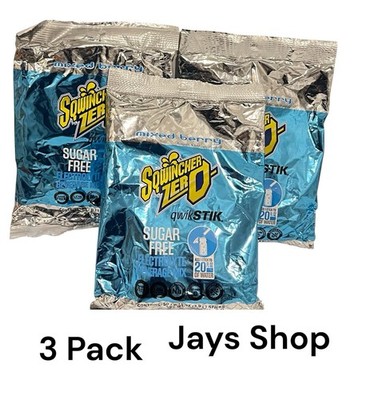 3PCSugar Free Instant Electrolyte Hydration Sports Powder Drink Mix MIXED BERRY