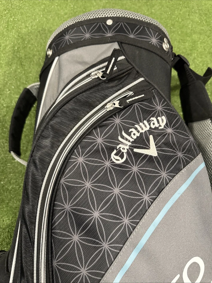 Callaway Solaire Ladies 6 Divider 6 Pocket Golf Cart Bag Black Gray - Image 2 of 4