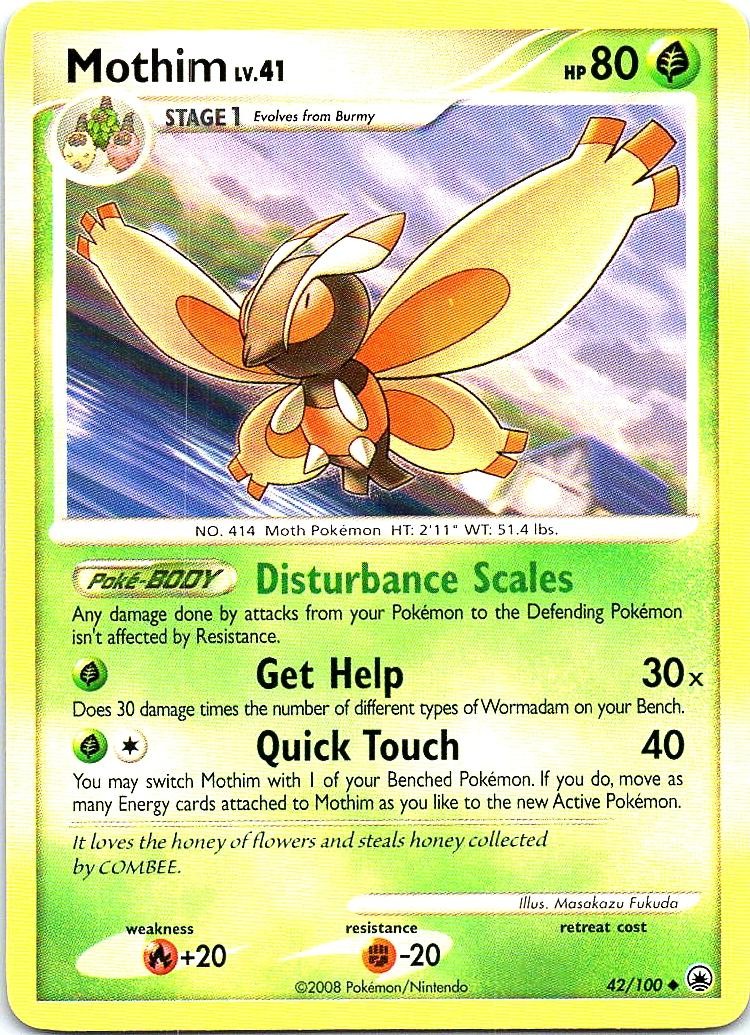 Mothim 42/100 Uncommon Majestic Dawn Pokemon Near Mint