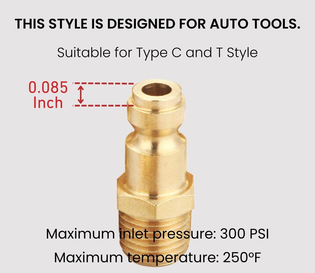 Yammee 10 Pcs 1/4inch NPT Female Brass Plug Connector Air Hose Quick Connect Adapter Air Coupler And Plug Easy To Use
