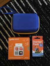 Yoto Mini Audio Player For Kids , Starter pack and Case Bundle