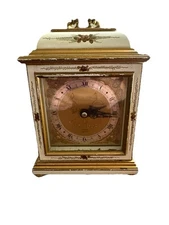 Elliott London Chinoiserie Bracket Clock Cinnabar Gold Hand Paint Alarm