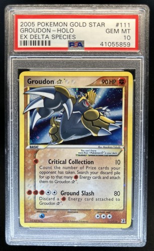 2005 Pokemon EX Delta Species Groudon Gold Star Holo #111/113 PSA 10 GEM MINT