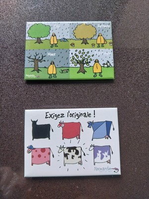 2 Souvenir Normany Desk or Refrigerator Magnets from France New Condition