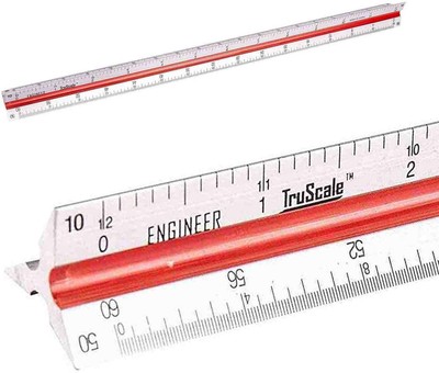 Triangular Engineering Scale Aluminum Ruler Engineer Ruler, 