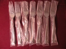Set of 7 Oneida Glossy Stainless Steel Dinner Forks Lincoln 7 7/8"