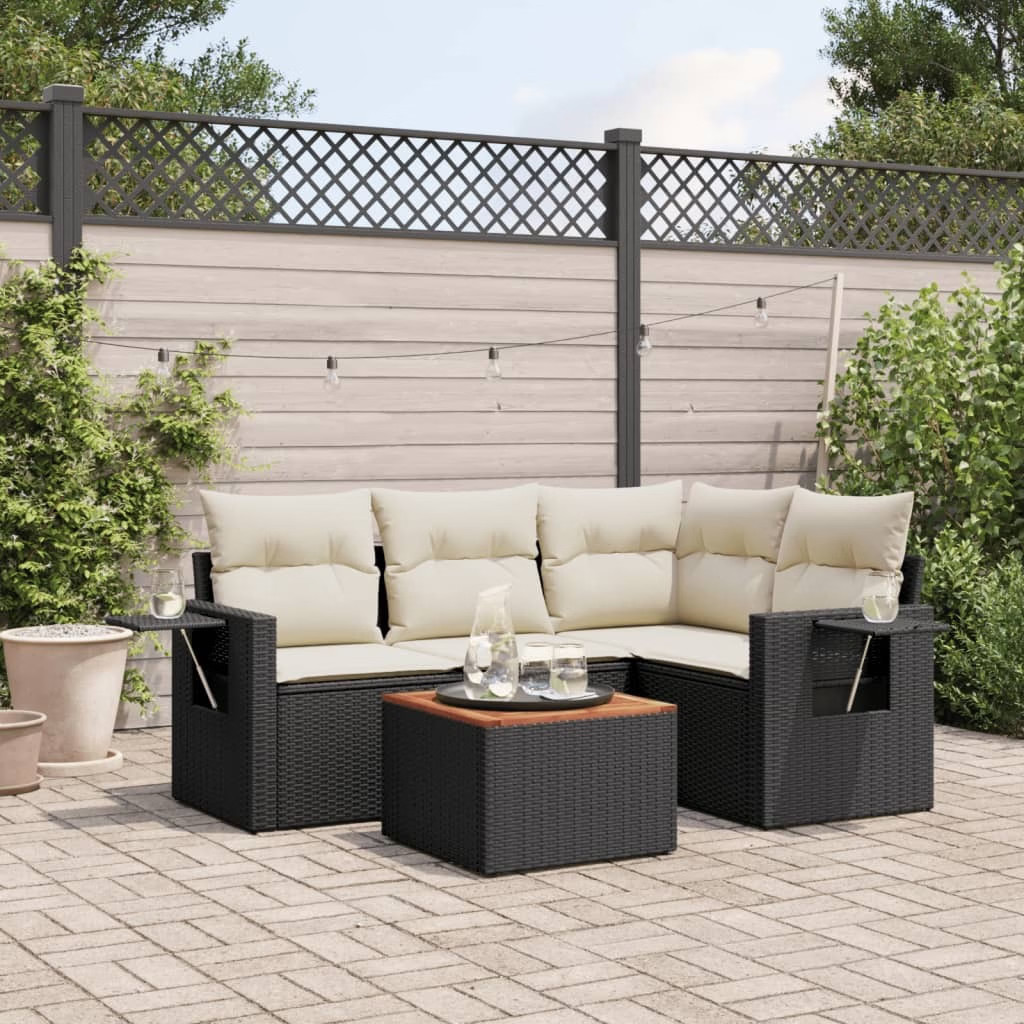 Garden Sofa Set Black,Cream White