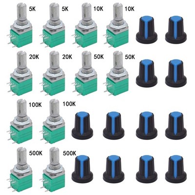 TWTADE 12Pcs Single Linear Rotary Seal Amplifier Potentiometers Type with Swi...