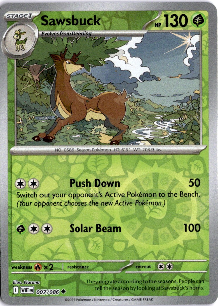 Sawsbuck Uncommon SV: White Flare 007/086 NM