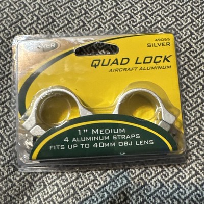 Weaver Quad Lock 1'' Medium Scope Rings 40mm OBJ Lens 49055 Aluminum Brand New