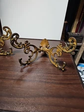 2 Antique Salvaged Victorian Hall Tree Hat Coat Hook Cast Iron Ornate Primitive 