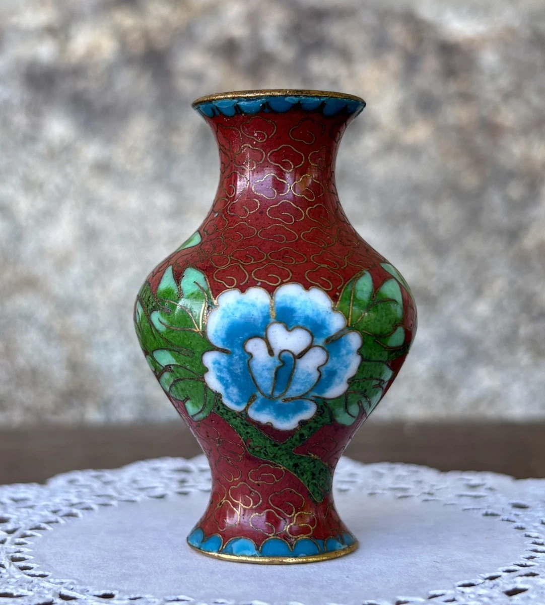 红色黄铜主中国古董花瓶| eBay