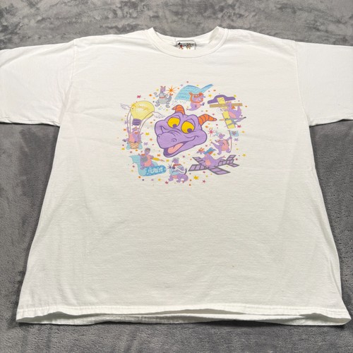 Vintage Walt Disney World Figment Dragon T-Shirt Mens Large White Graphic 90s