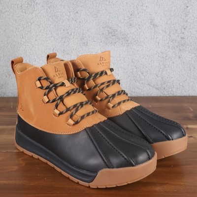 Alpine Design Boots Men Size 11.5 Tan Black Gavin Duck Boot Leather Waterproof