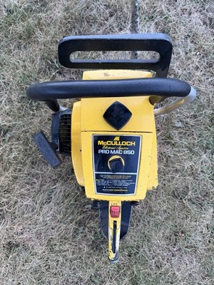 McCulloch Pro Mac 850 chainsaw Bar And Chain Runs Idles Cuts 170 Psi   Bin 0