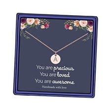 Easter Gifts for Kids Teen Girls Women - 14K Gold Rose Gold "A