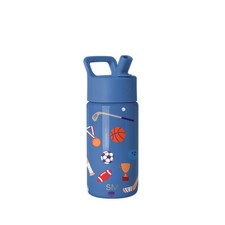 Simple Modern Kids Water Bottle with Straw Lid | 14 Ounces, -Sports Balls