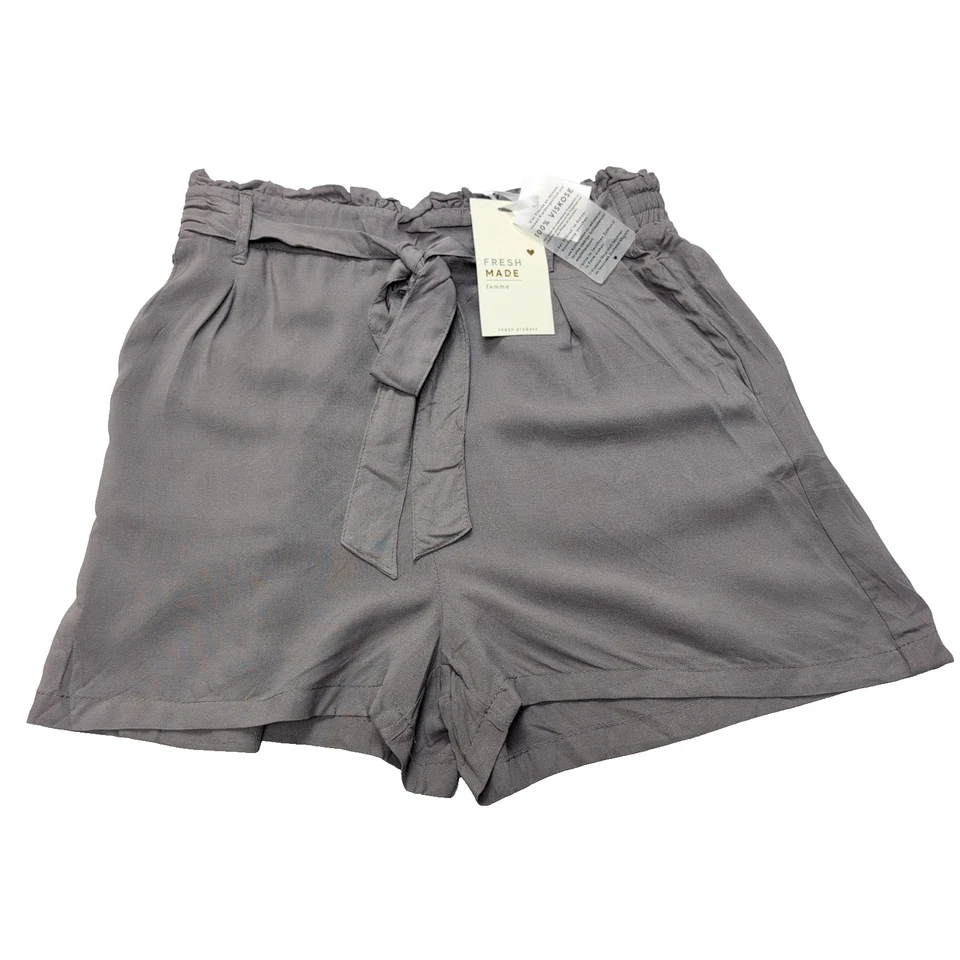 Short Femme XS Fresh Made Gris 100% Viscose Fluide Neuf - Photo 1/4