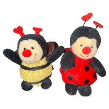 Russ Honeybee Ladybug Bumblebee Mini Bean Bag Plush Lot 2 4 Inches NWT