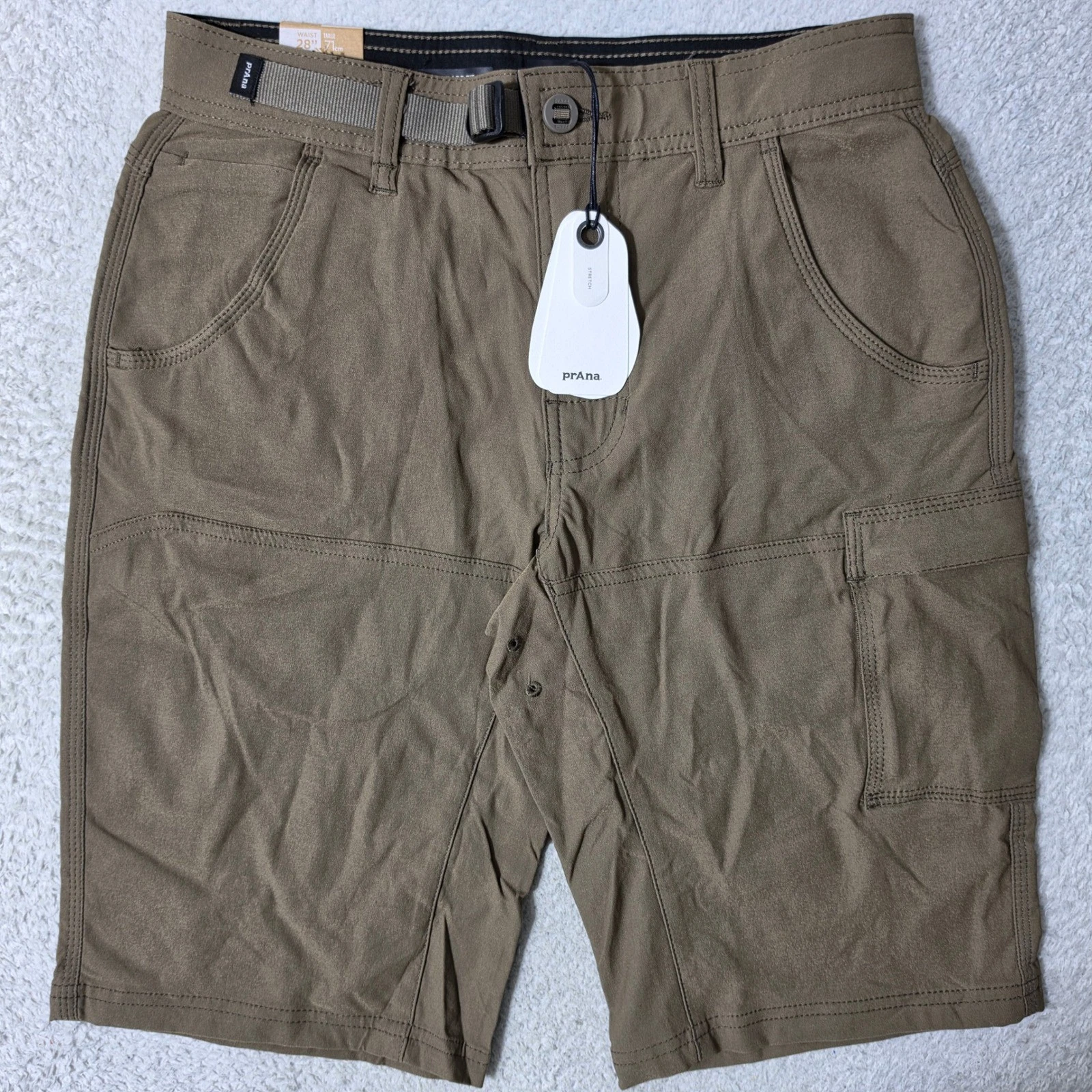 NEW Prana Stretch Zion Short II Mens 28/12 Mud Brown Stretch Outdoor Hiking