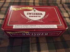 Vintage Red Swisher Sweets Blunts Cigar Box - Holds 50 Cigars 
