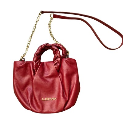 Laura Di Maggio Milano Italy Red Leather Braided Strap Small Crossbody