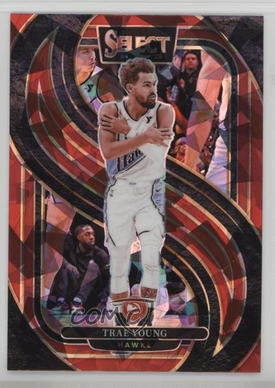 2024-25 Panini Select Premier Level Red Cracked Ice Prizm Trae Young #123 0e4q