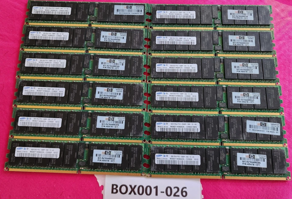 LOTE 12 - RAM Servidor ECC Original HP 8GB 2RX4 PC2-5300P-555-12 405478-071 Foto 3 de 3