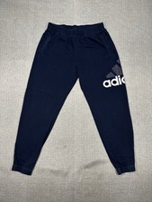 Adidas Men  s Jogger Sweatpants Navy Blue Logo Athletic Size Large