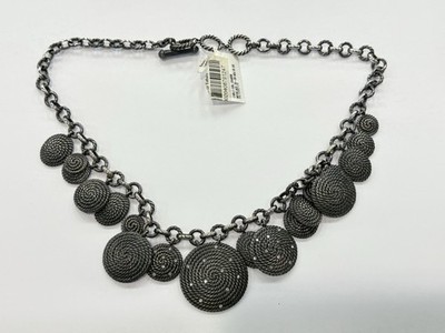 David Yurman 925 Silber & 0,37 kt Diamant Kabel Spule Charm Halskette 18-20 Zoll