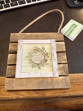 THE SPRING SHOP 6" x 6" Farmhouse Home Wood Hanging Wall Décor