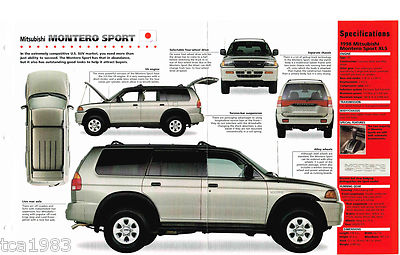 1997/1998 MITSUBISHI MONTERO SPORT SPEC SHEET / Brochure, XLS | eBay