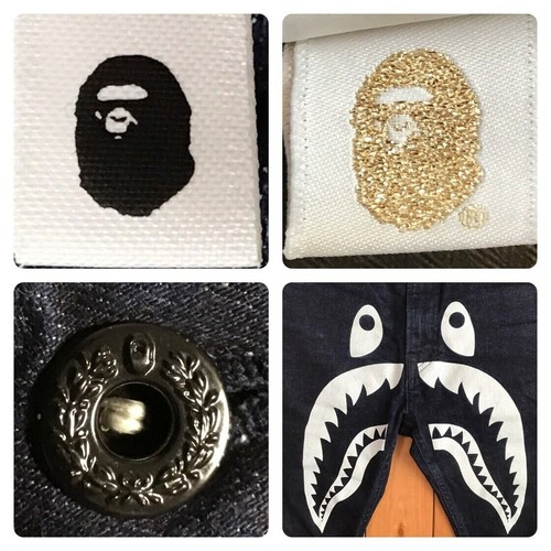 BAPE Shark Denim Pants indigo A Bathing Ape Size L - Picture 10 of 10