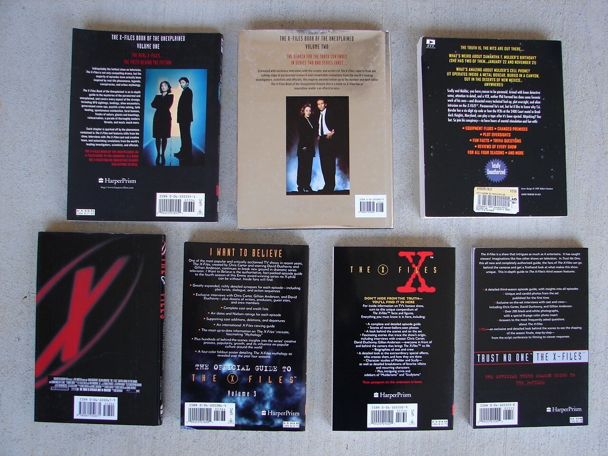 The X-Files Hard and Soft cover 7 book lot Official guide vol 1, 2