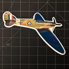 Supermarine Spitfire WW2 Fighter Plane Vinyl Laptop Desktop Glossy Sticker 3.5"