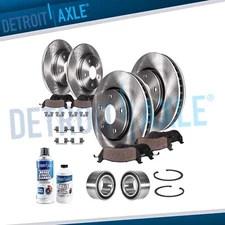 Front Rear Rotors Brake Pads Wheel Bearings for 2013 2015 2016 2017 Honda Accord