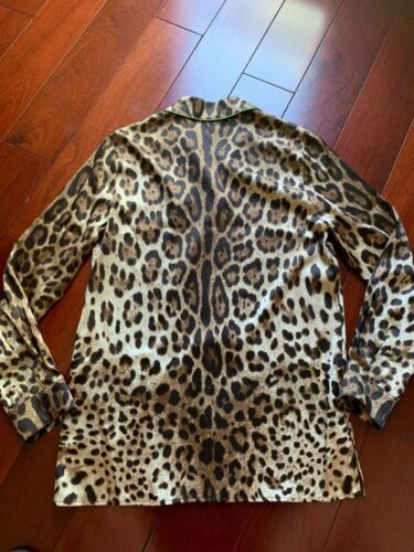 DOLCE & GABBANA Leopard-print silk shirt size 38 $1500 - Picture 2 of 10