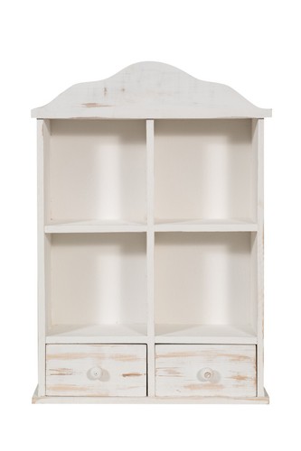 Vitrine Wohnzimmer 2 Regale Vitrine Aus Holz Bad Möbel Shabby Chic - Bild 2 von 12