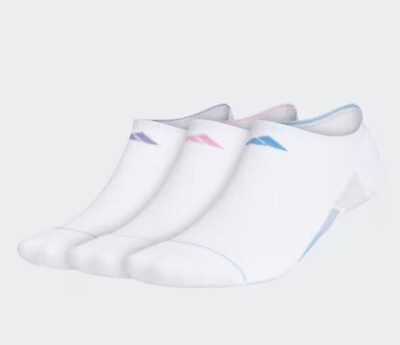 Women s Performance Adidas Superlite Stripe No-show Socks 3 Pairs Size M