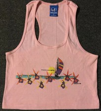 Vtg 80s OP Ocean Pacific Tank Top Girls Youth L Surf Skate Vaporwave Sun TC 90s