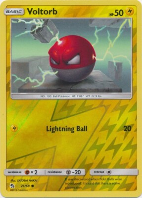 Reverse Holo Voltorb 21/68 Common Hidden Fates Pokemon TCG