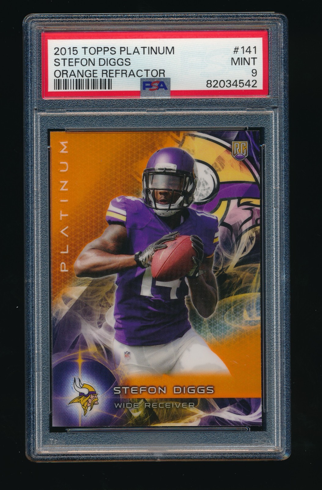 PSA 9 STEFON DIGGS 2015 TOPPS PLATINUM ORANGE REFRACTOR RC *BUFFALO BILLS* MINT