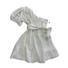 Nine West Dress Size 3X One Shoulder Fit & Flare White Asymmetrical Neck NEW