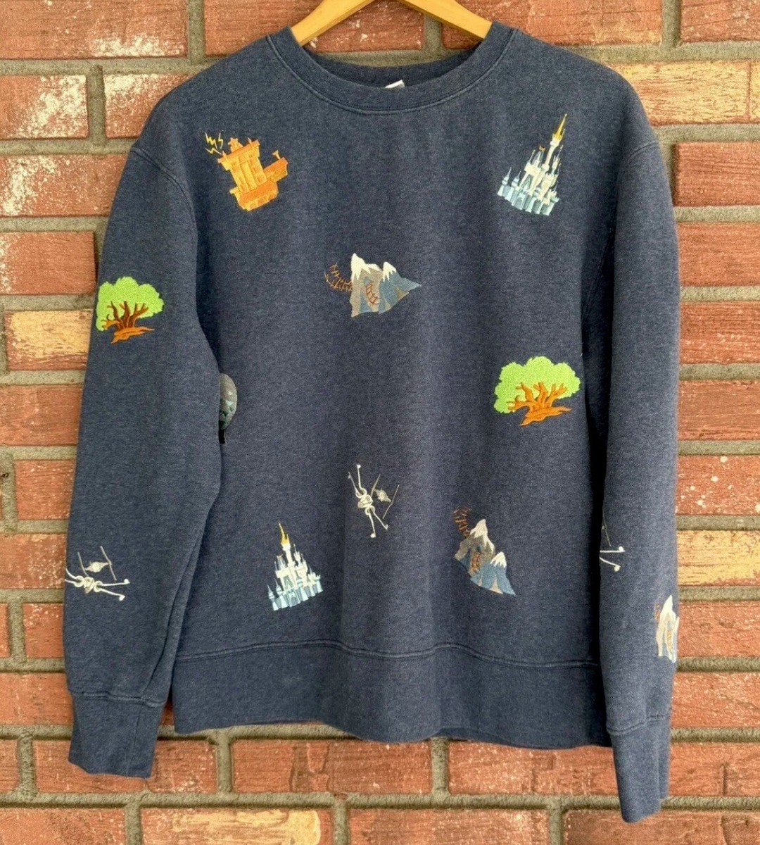 Disney Parks ⭐️Icons Embroidered Sweatshirt~Unisex Adult Small | eBay